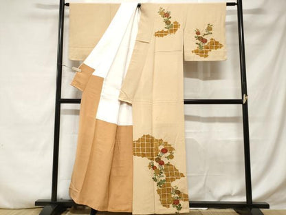 平和屋着物■訪問着 枝菊紋暈し染め 金彩 正絹 逸品 CABD3496ev