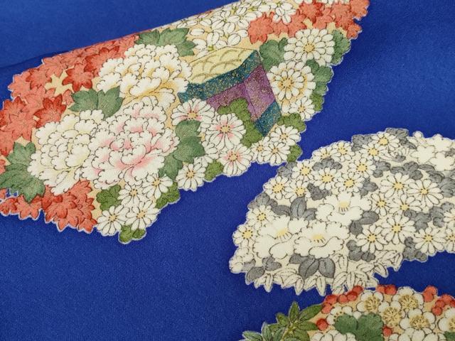 平和屋着物■上質な小紋 貝桶草花文 金彩 正絹 逸品 CABD3500ev