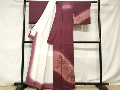 平和屋着物■訪問着 風景文 葡萄蔦の葉文 暈し染め 金彩 正絹 逸品 CABD3506ev