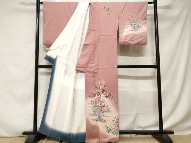 平和屋着物■訪問着 葡萄蔦の葉花文 暈し染め 金彩 まるやま扱い 正絹 逸品 CABD3509ev