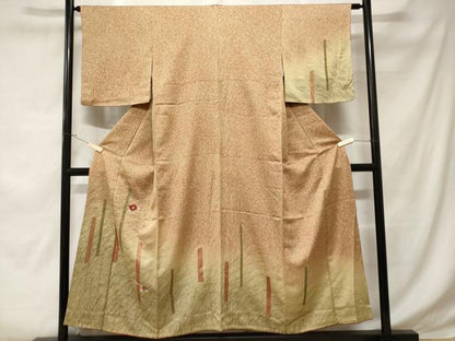 平和屋着物■訪問着 刺繍 芒枝花文 暈し染め 金彩 正絹 逸品 CABD3516ev