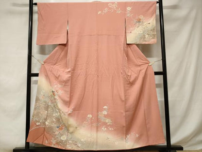 平和屋着物■訪問着 花筏枝花文 暈し染め 金彩 正絹 逸品 CABD3532ev