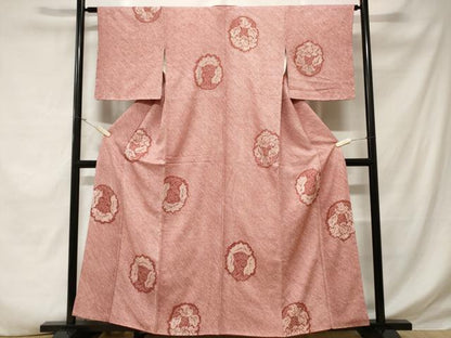 平和屋着物■上質な小紋 総絞り 花丸文 正絹 逸品 CABD3533ev
