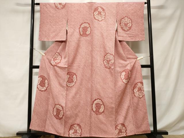 平和屋着物■上質な小紋 総絞り 花丸文 正絹 逸品 CABD3533ev