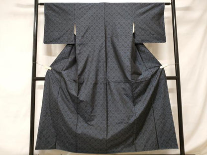 平和屋着物■本場大島紬 菱花文 正絹 逸品 CABD3540ev