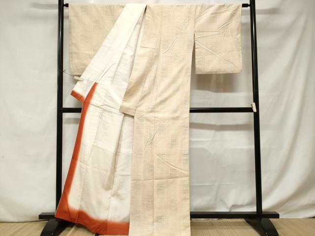 平和屋着物■上質な紬 幾何学文 正絹 逸品 CABD3550ev