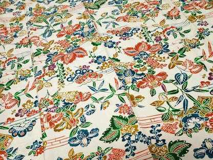 平和屋着物■上質な小紋 型染め 枝花文 正絹 逸品 CABD3553ev