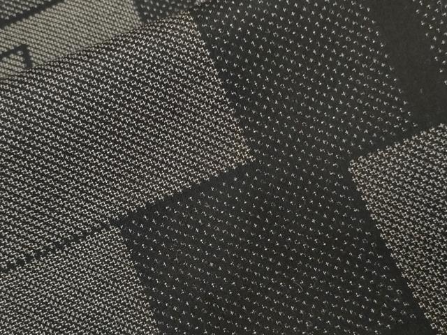 平和屋着物■上質な紬 色紙重ね文 黒地 正絹 逸品 CABD3554ev
