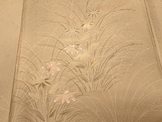 平和屋着物■訪問着 刺繍 草花文 暈し染め 正絹 逸品 CABD3558ev