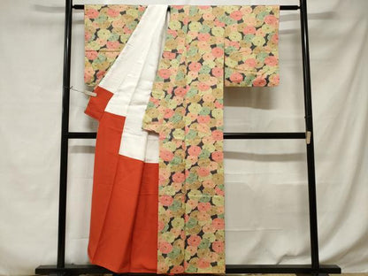 平和屋着物■上質な小紋 鮫小紋柄 花尽くし文 正絹 逸品 CABD3570ev