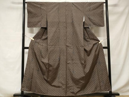 平和屋着物■上質な紬 麻の葉結び紐文 正絹 逸品 未使用 CABD3576ev