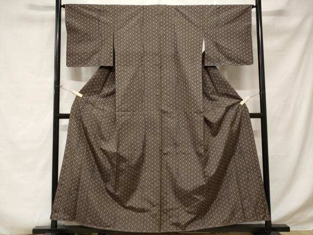 平和屋着物■上質な紬 麻の葉結び紐文 正絹 逸品 未使用 CABD3576ev
