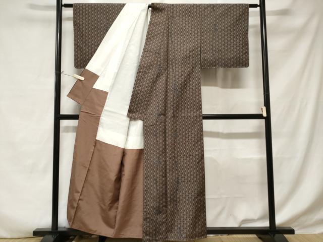 平和屋着物■上質な紬 麻の葉結び紐文 正絹 逸品 未使用 CABD3576ev