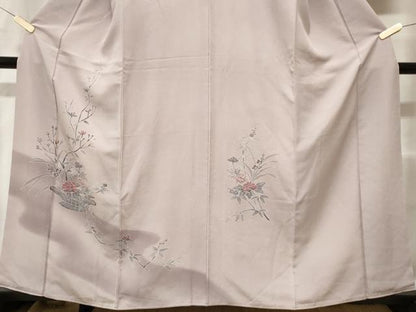 平和屋着物■訪問着 枝花籠文 暈し染め 正絹 逸品 CABD3582ev
