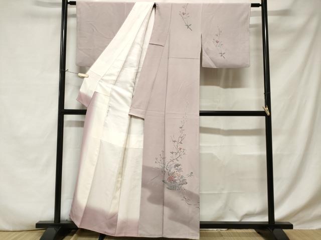 平和屋着物■訪問着 枝花籠文 暈し染め 正絹 逸品 CABD3582ev