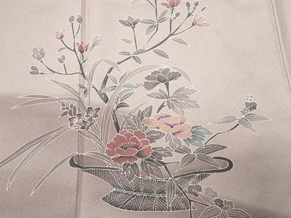 平和屋着物■訪問着 枝花籠文 暈し染め 正絹 逸品 CABD3582ev