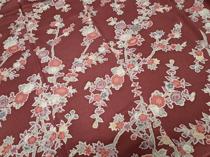 平和屋着物■上質な小紋 枝花文 鬼しぼ縮緬 正絹 逸品 未使用 CABD3585ev