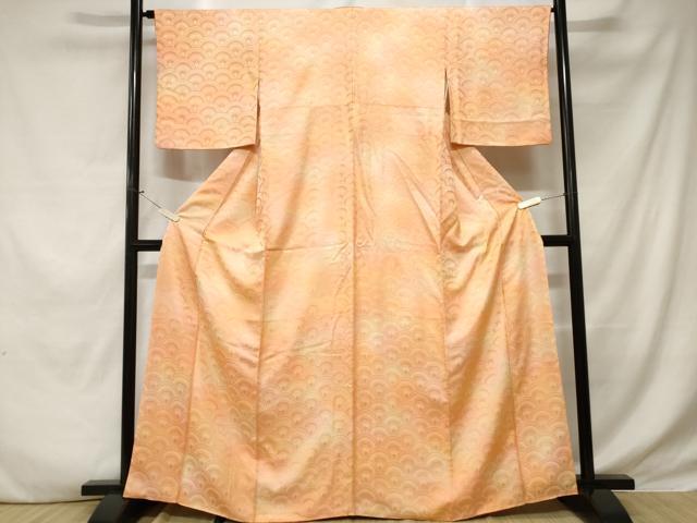 平和屋着物■上質な小紋 霞青海波 暈し染め 正絹 逸品 CABD3598ev