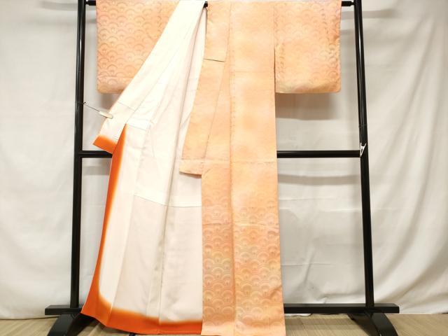 平和屋着物■上質な小紋 霞青海波 暈し染め 正絹 逸品 CABD3598ev