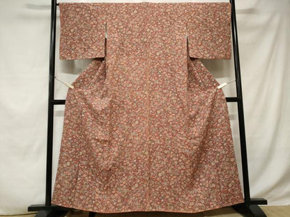 平和屋着物■上質な小紋 孔雀花鳥文 正絹 逸品 CABD3600ev