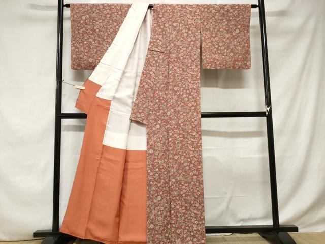 平和屋着物■上質な小紋 孔雀花鳥文 正絹 逸品 CABD3600ev