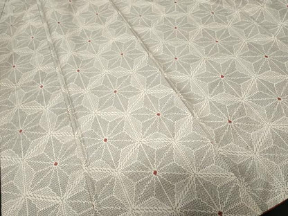 平和屋着物■上質な紬 麻の葉文様 正絹 逸品 CABD3617ev