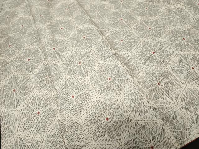 平和屋着物■上質な紬 麻の葉文様 正絹 逸品 CABD3617ev