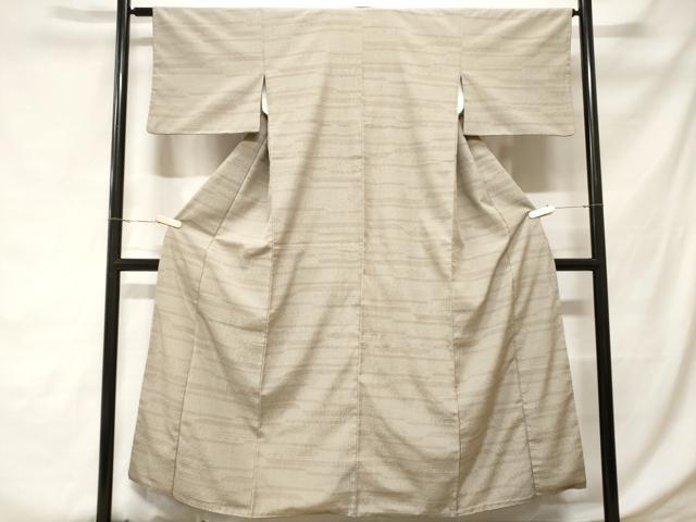 平和屋着物■上質な紬 横段文 正絹 逸品 CABD3620ev