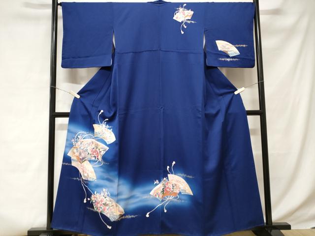 平和屋着物■訪問着　地紙孔雀草花文　暈し染め　金彩　正絹　逸品　CABD3627ev