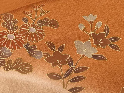 平和屋着物■訪問着　刺繍　草花文　暈し染め　金彩　正絹　逸品　CABD3642ev