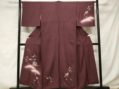 平和屋着物■訪問着 駒刺繍 松皮菱枝花文 暈し染め 金彩 正絹 逸品 CABD3643ev