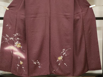 平和屋着物■訪問着 駒刺繍 松皮菱枝花文 暈し染め 金彩 正絹 逸品 CABD3643ev