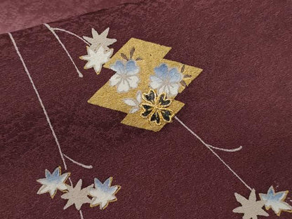 平和屋着物■訪問着 駒刺繍 松皮菱枝花文 暈し染め 金彩 正絹 逸品 CABD3643ev