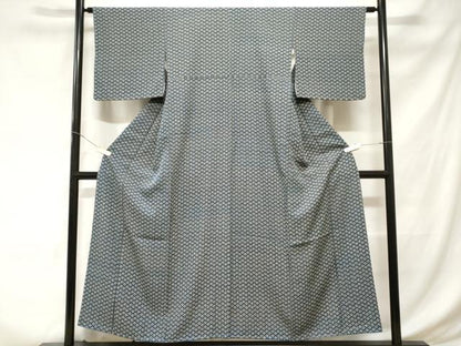 平和屋着物■上質な小紋　菱舞蝶文　正絹　逸品　CABD3653ev