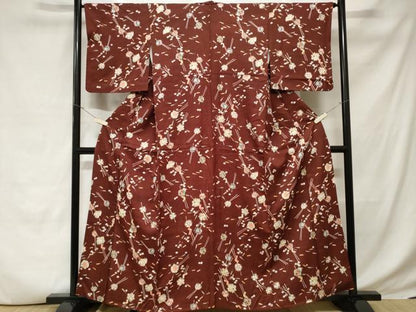 平和屋着物■上質な小紋　花簪　金彩　正絹　逸品　CABD3655ev