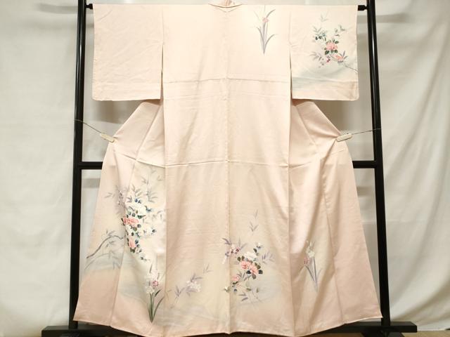 平和屋着物■訪問着　友禅　流水枝花文　暈し染め　正絹　逸品　CABD3661ev