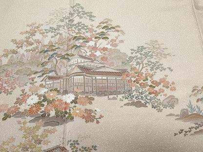 平和屋着物■訪問着　風景文　暈し染め　正絹　逸品　CABD3663ev