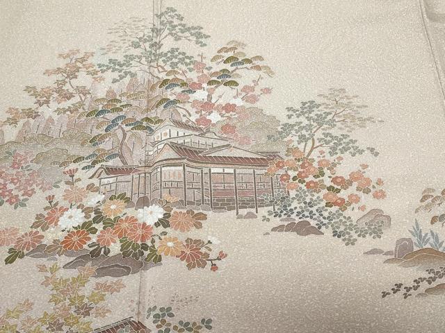平和屋着物■訪問着　風景文　暈し染め　正絹　逸品　CABD3663ev