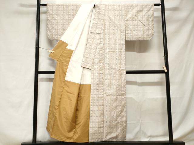 平和屋着物■上質な紬 絵絣間道 正絹 逸品 CABD3674ev