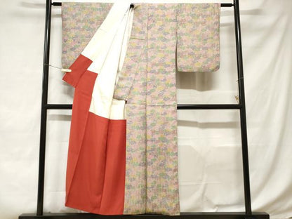 平和屋着物■上質な小紋　花尽くし文　鮫小紋柄　正絹　逸品　CABD3677ev