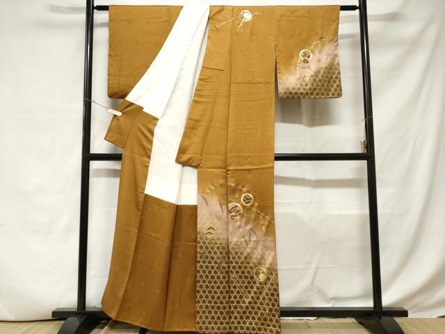 平和屋着物■訪問着　籬花蝶丸文　暈し染め　金彩　正絹　逸品　CABD3678ev