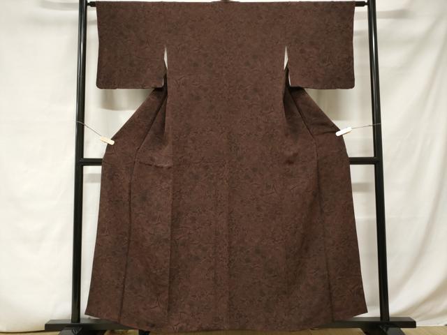 平和屋着物■上質な小紋　絞り　芒　草花文　鬼しぼ縮緬　正絹　逸品　CABD3680ev