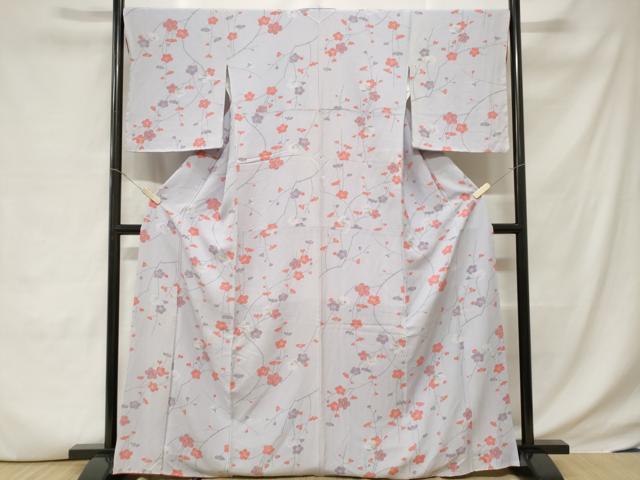 平和屋着物■上質な小紋 枝梅文 正絹 逸品 CABD3697ev