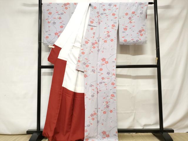平和屋着物■上質な小紋 枝梅文 正絹 逸品 CABD3697ev