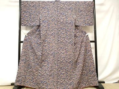 平和屋着物■上質な小紋 芝草花文 正絹 逸品 CABD3707ev