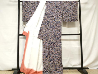 平和屋着物■上質な小紋 芝草花文 正絹 逸品 CABD3707ev