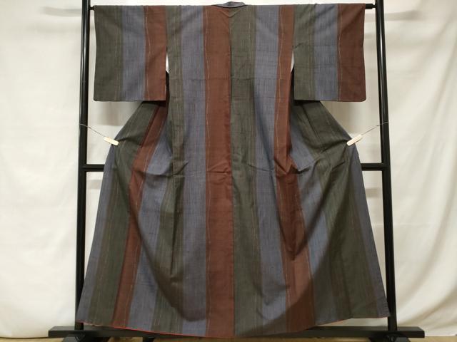 平和屋着物■上質な紬　間道　正絹　逸品　CABD3712ev