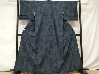 平和屋着物■上質な紬　色紙重ね花文　正絹　逸品　CABD3715ev