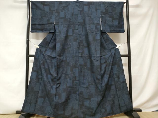 平和屋着物■上質な紬　色紙重ね花文　正絹　逸品　CABD3715ev