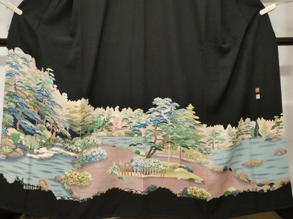 平和屋着物■豪華友禅　作家物　風景文　暈し染め　正絹　逸品　CABD3721ev